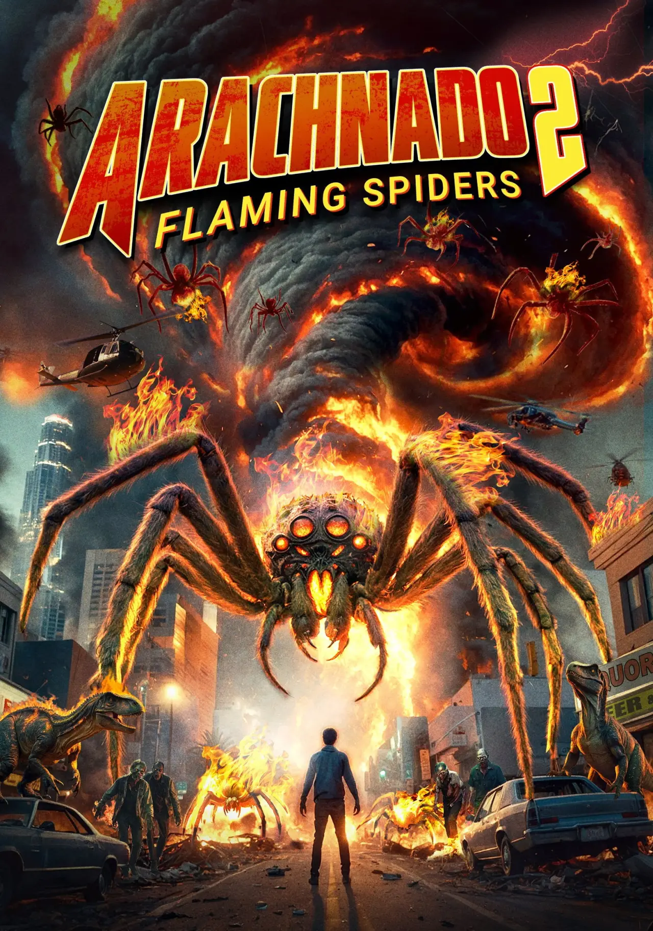 Постер к фильму "Arachnado 2: Flaming Spiders"