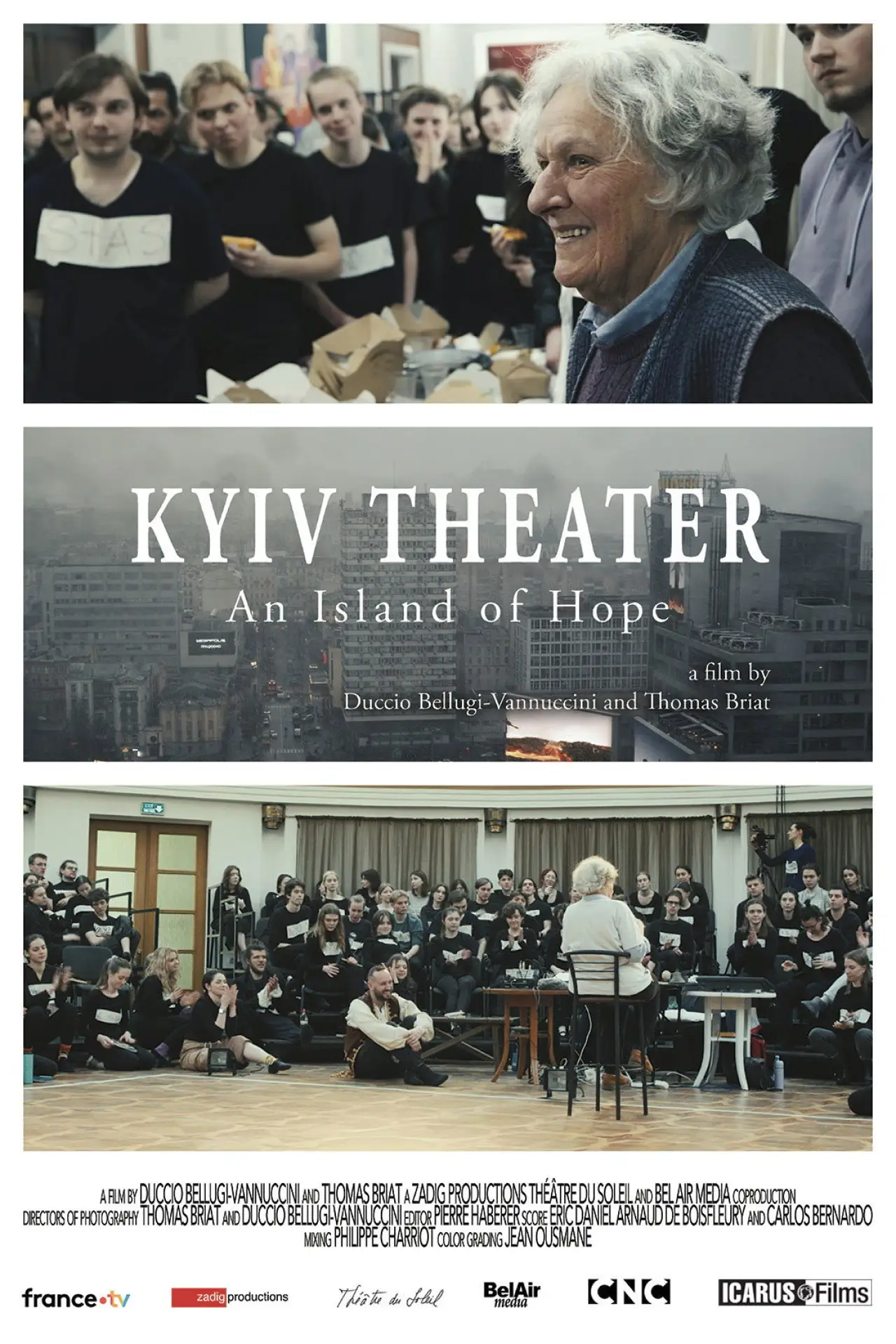 Постер к фильму "Aux bords de la guerre, Ariane Mnouchkine et le Théâtre du Soleil à Kyiv"