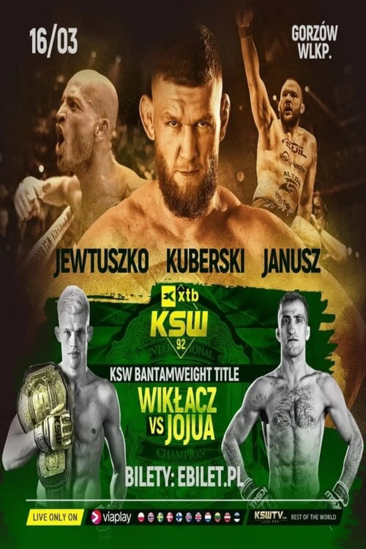 Постер к фильму "KSW 92: Wiklacz vs. Jojua"