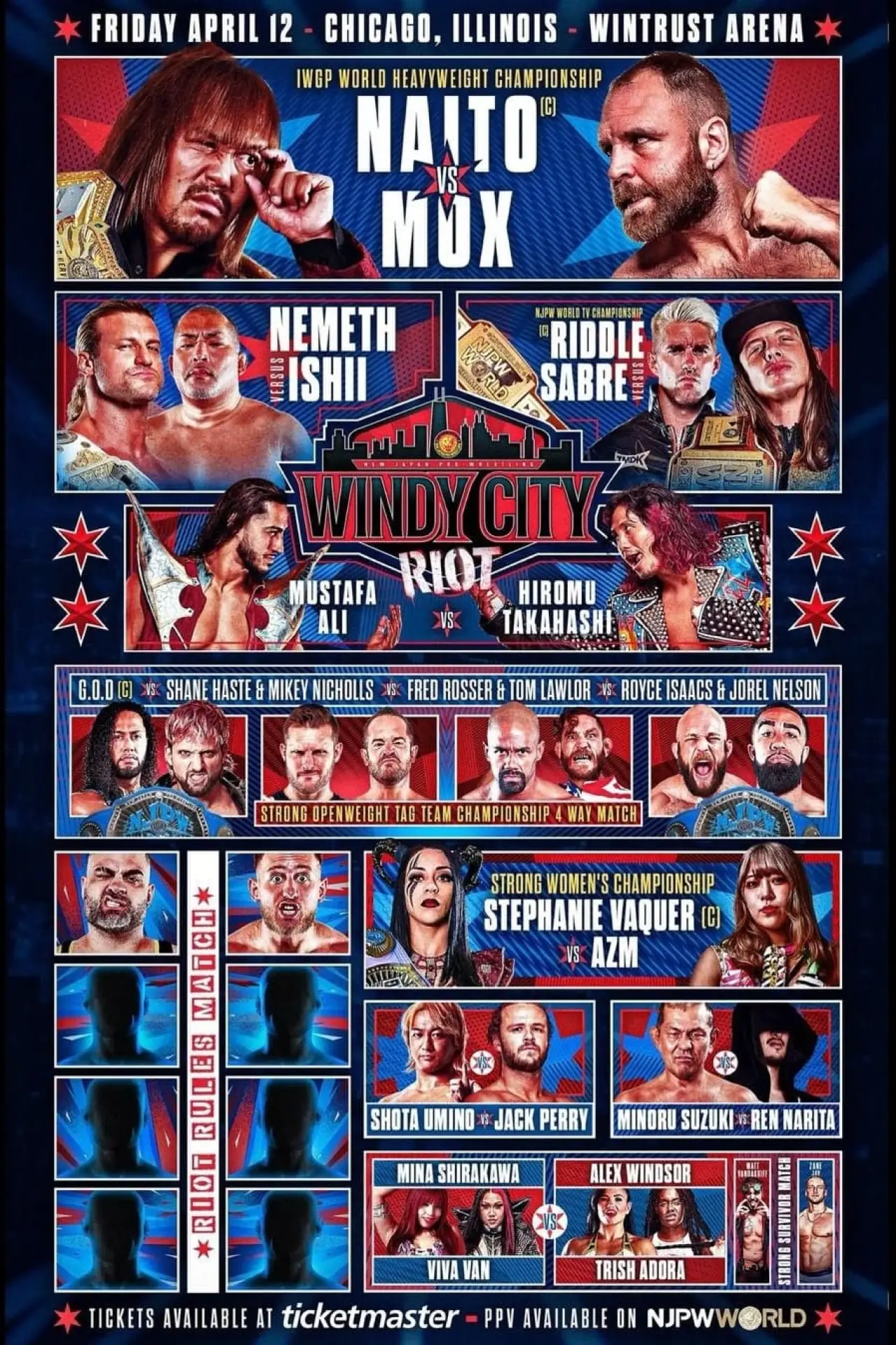 Постер к фильму "NJPW Windy City Riot 2024"