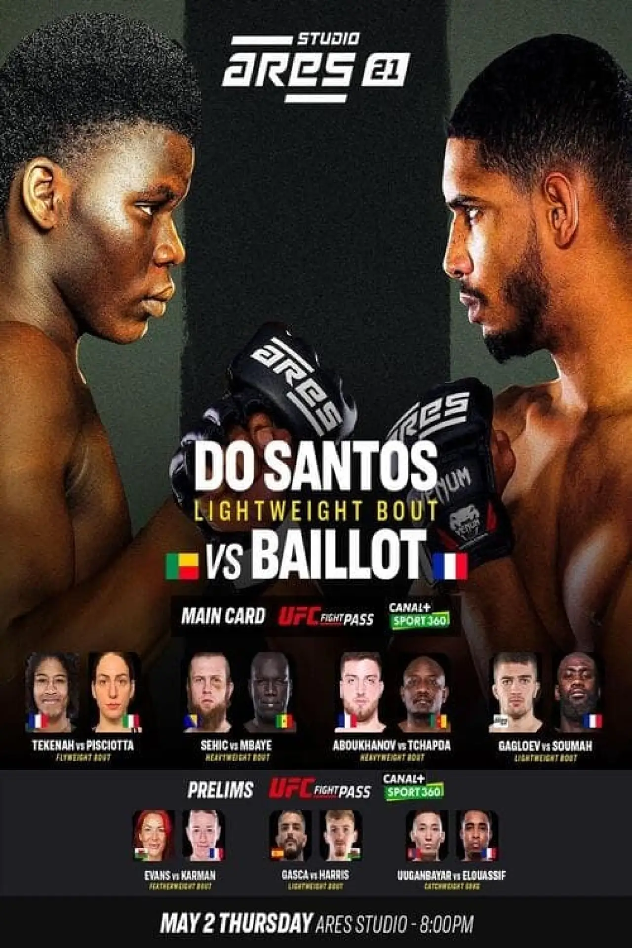 Постер к фильму "ARES 21: Do Santos vs. Baillot"