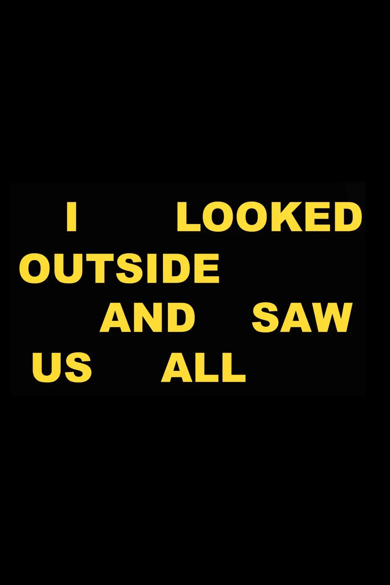 Постер к фильму "I Looked Outside and Saw Us All"