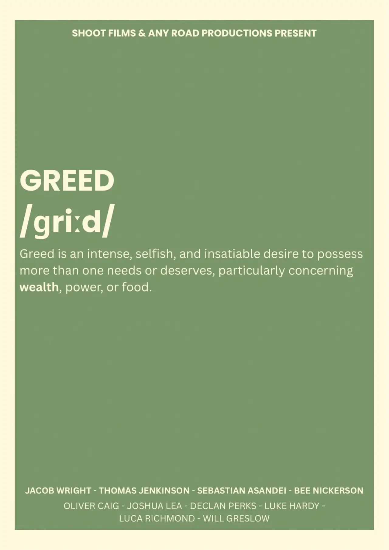 Постер к фильму "GREED"