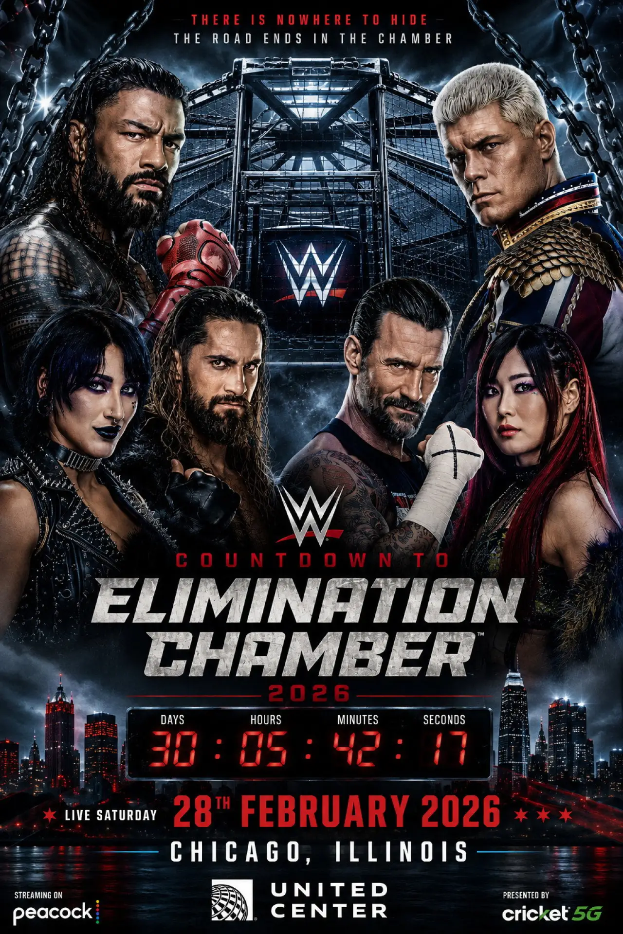 Постер к фильму "Countdown to Elimination Chamber 2026"