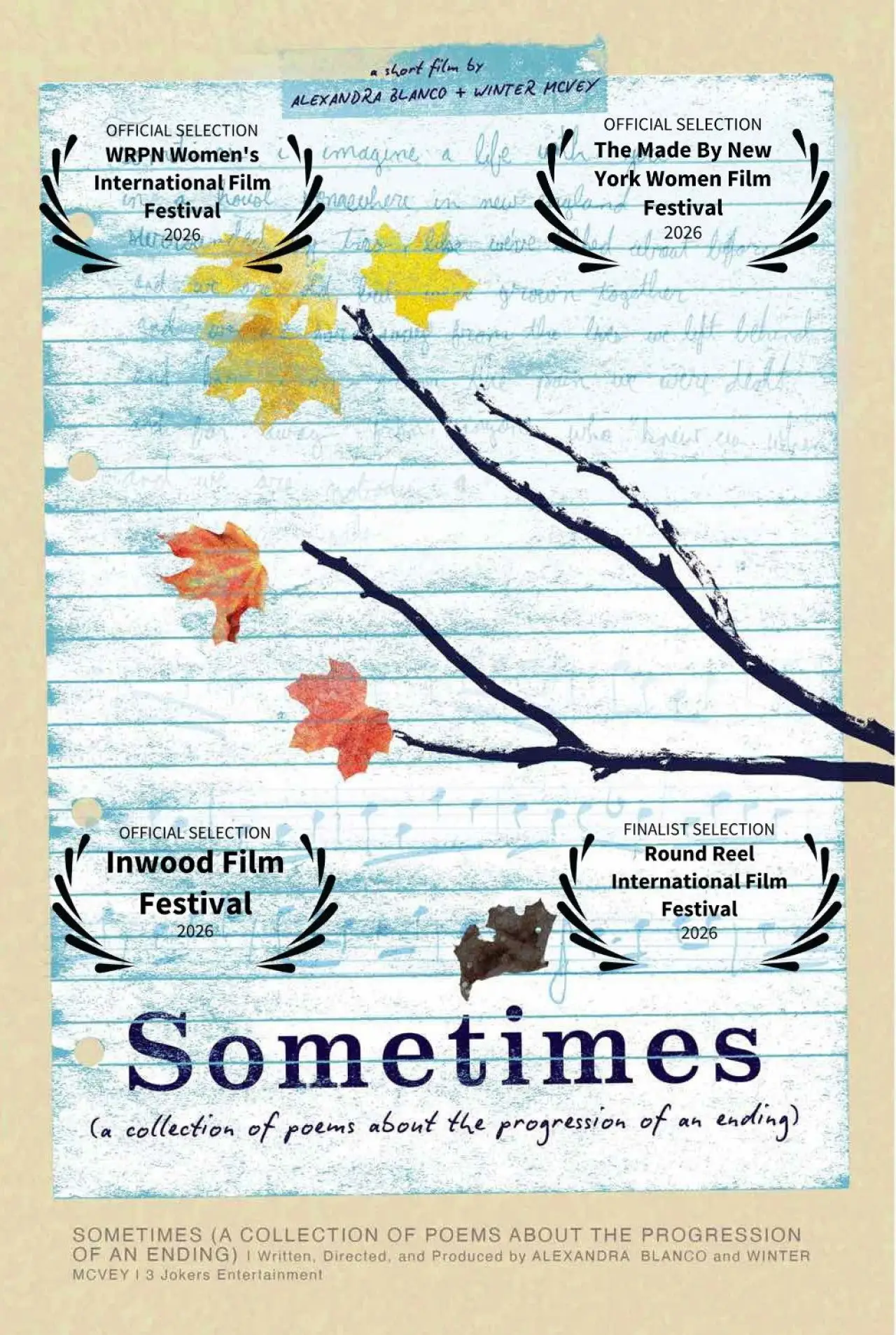Постер к фильму "Sometimes: A Collection of Poems About the Progression of an Ending"