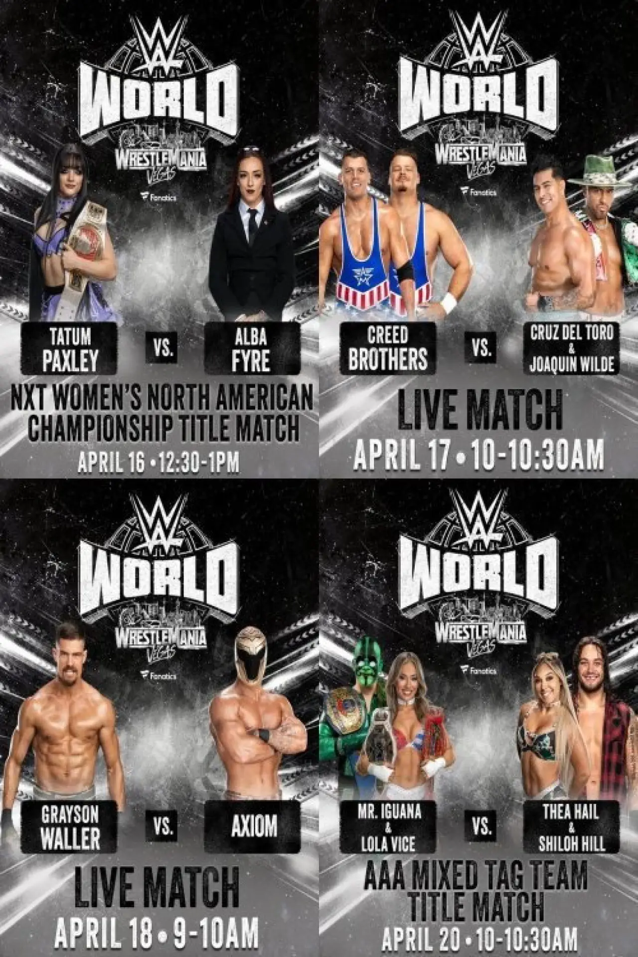 Постер к фильму "LIVE matches from WWE World: April 19, 2026 Part 2"
