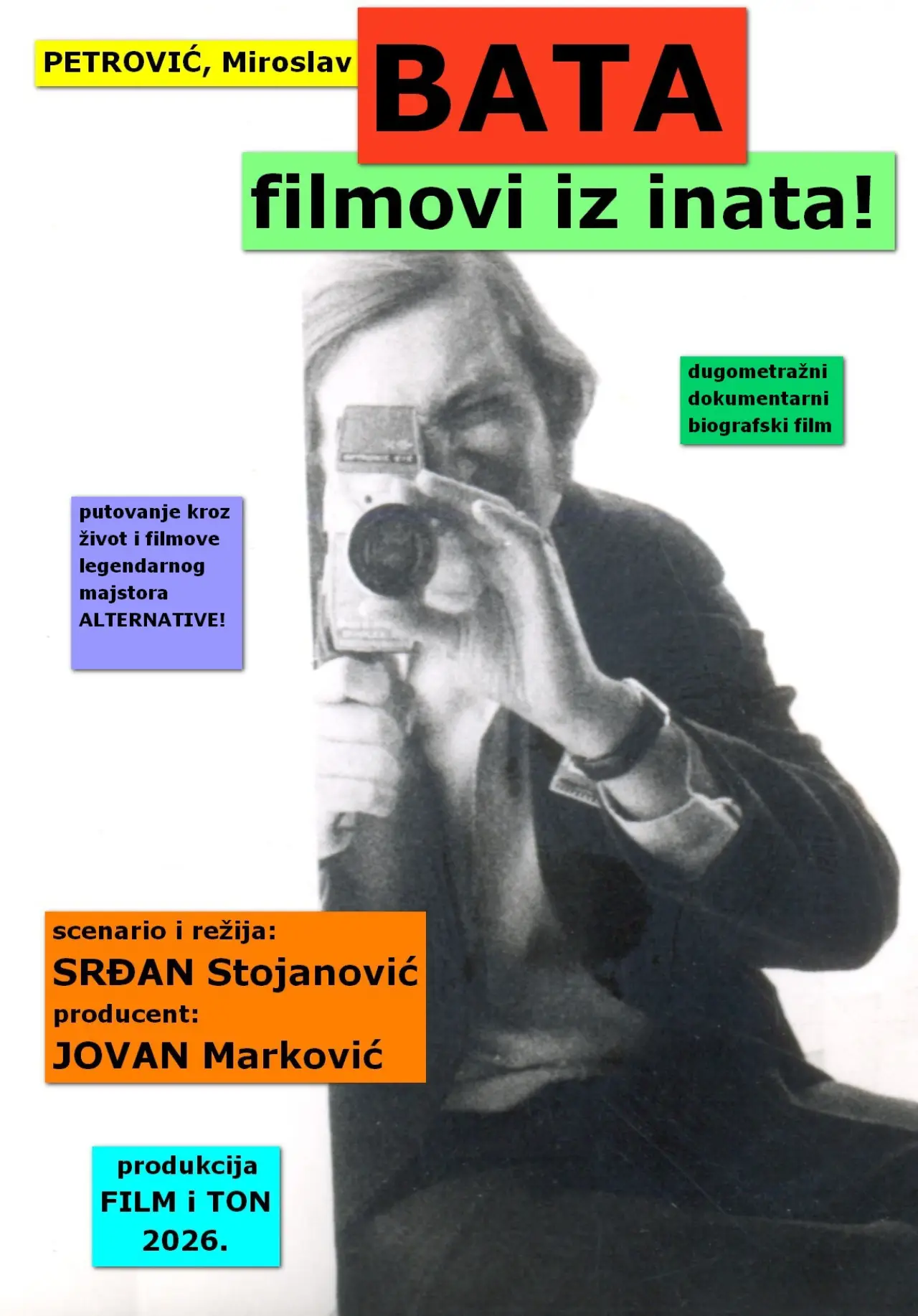 Постер к фильму "Petrović, Miroslav Bata: filmovi iz inata!"