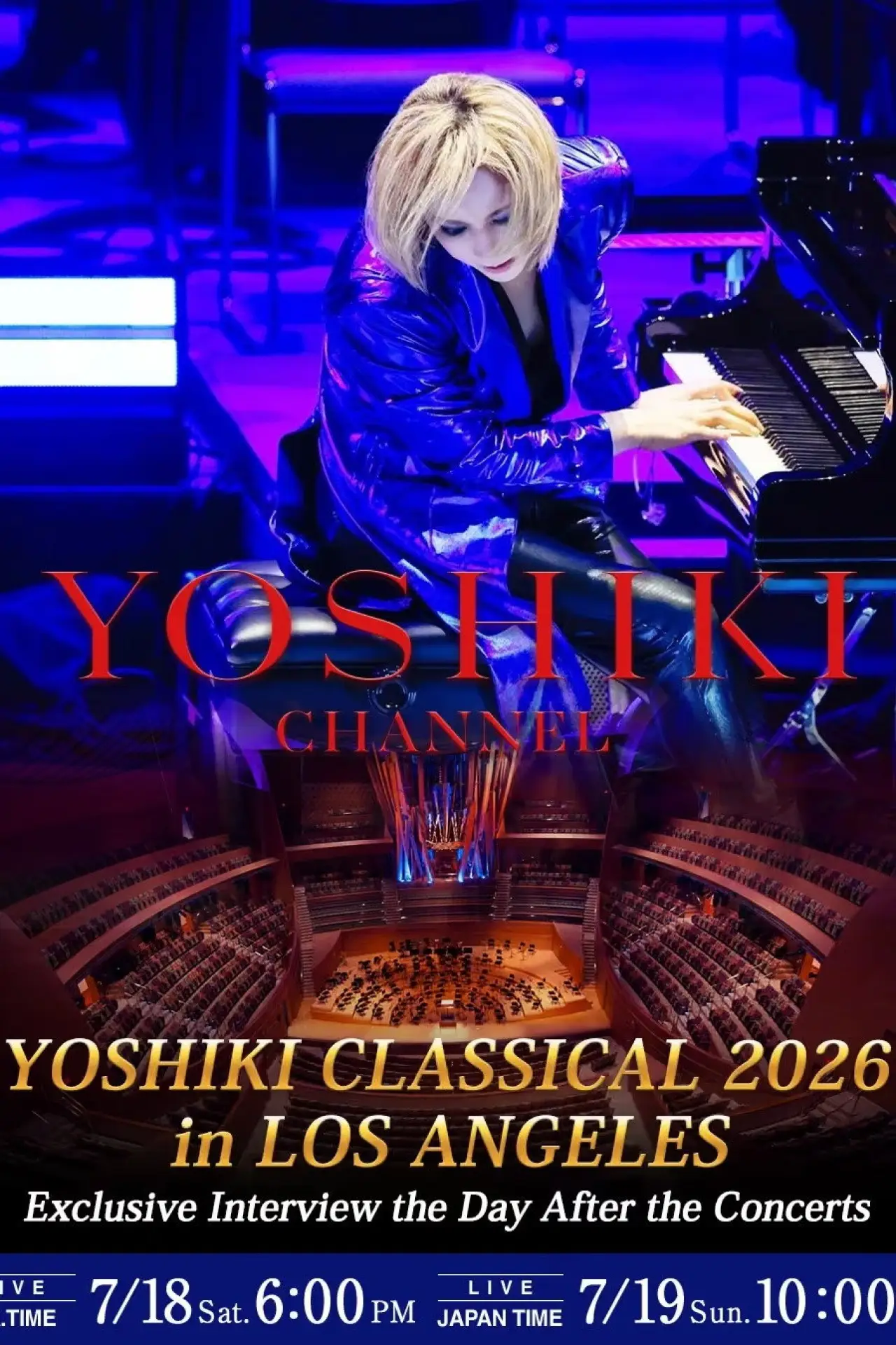 Постер к фильму "YOSHIKI CLASSICAL 2026 in LOS ANGELES at WALT DISNEY CONCERT HALL “VIOLET NIGHT”"