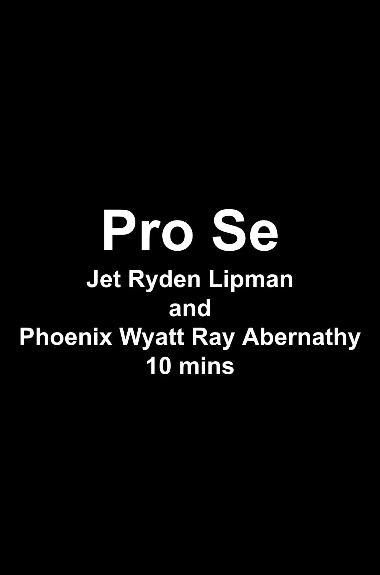 Постер к фильму "Pro Se"