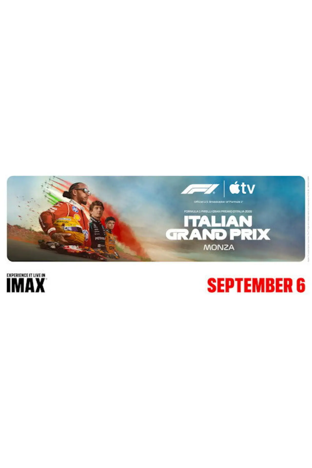 Постер к фильму "F1 on Apple TV Live in IMAX: Italy Race"