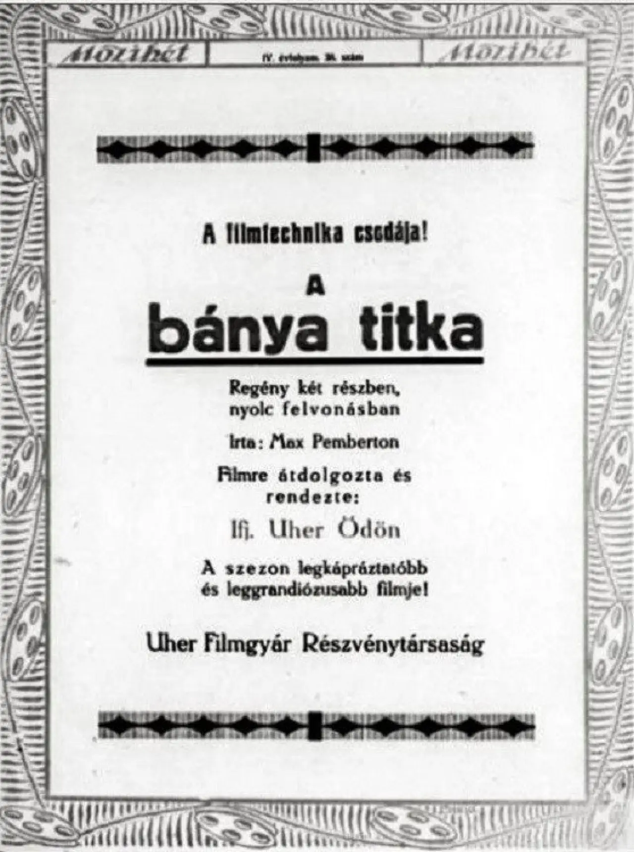 Постер к фильму "A bánya titka"