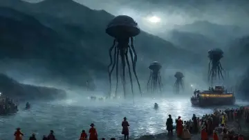 Задник к фильму "La Guerre des mondes, quand Mars attaque" #1201906