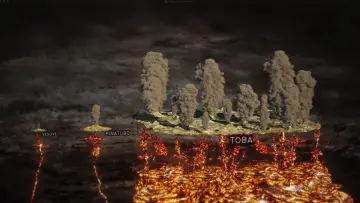 Задник к фильму "Toba, le volcan qui a failli tuer l