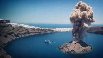 Задник к фильму "Volcan de Santorin, l
