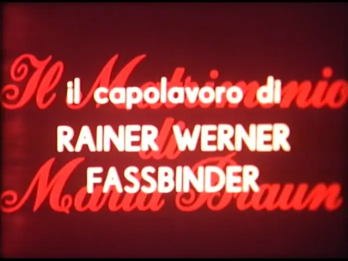 Видео к фильму Замужество Марии Браун — Il matrimonio di Maria Braun - Trailer italiano