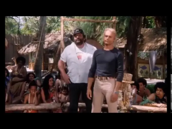 Видео к фильму Кто находит друга, найдет и сокровище — Bud Spencer et Terrence Hill, extrait du film : Salut l'ami, adieu le trésor