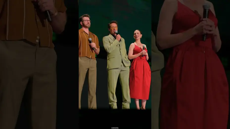 Видео к фильму Мстители: Доктор Дум — Robert Downey Jr., Chris Evans, & Hayley Atwell assemble on the D23 stage