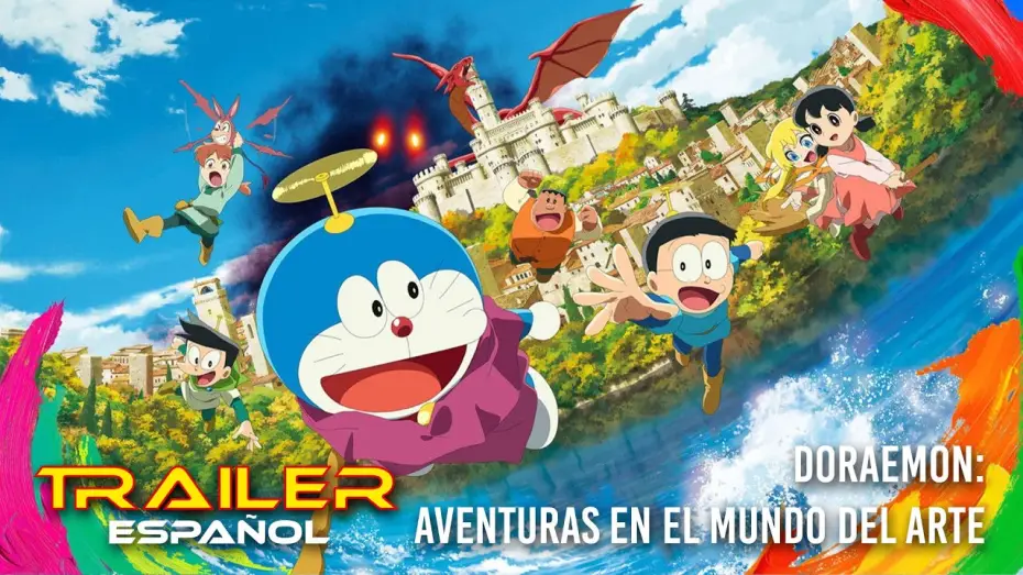 Видео к фильму 映画ドラえもん のび太の絵世界物語 — Doraemon: Aventuras en el mundo del arte - Tráiler español