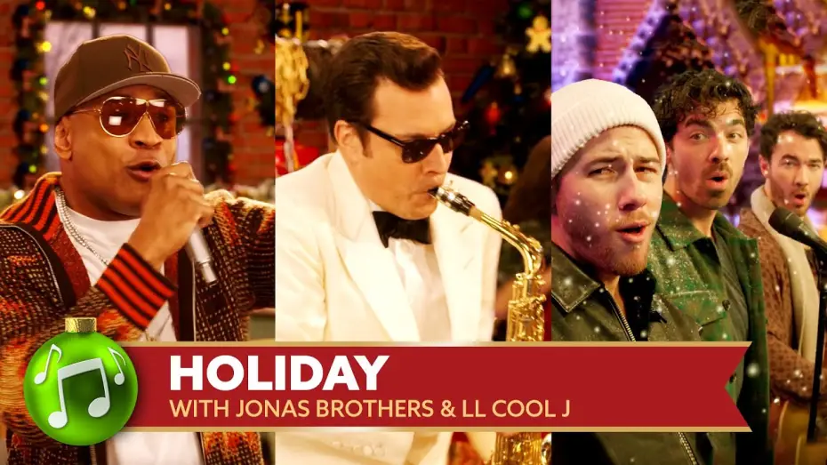 Видео к фильму Jimmy Fallon's Holiday Seasoning Spectacular — Holiday ft. Jonas Brothers & LL Cool J | Jimmy Fallon's Holiday Seasoning Spectacular