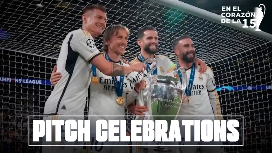 Видео к фильму EN EL CORAZÓN DE LA 15 — POV: You're ON THE PITCH with Real Madrid celebrating the Champions League!