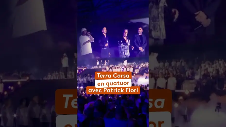 Видео к фильму Corsu Mezu Mezu - Un soir au Vélodrome avec Patrick Fiori — Patrick Fiori, Florent Pagny, Soprano et Anthony Geronimi chantent « Terra Corsa »