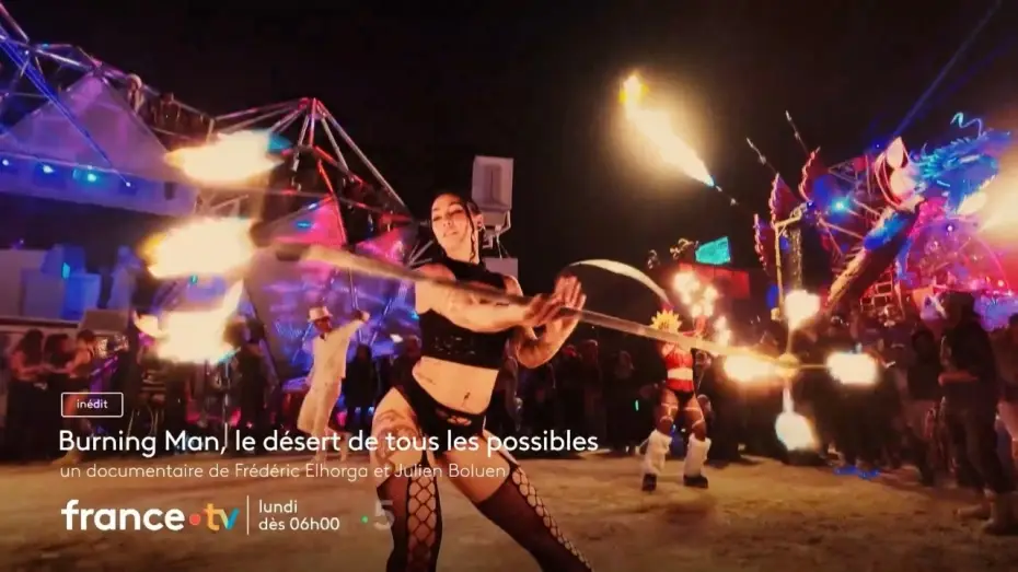 Видео к фильму Burning Man, le désert de tous les possibles — Burning Man, le désert de tous les possibles sur France 5 lundi 31 août 2026