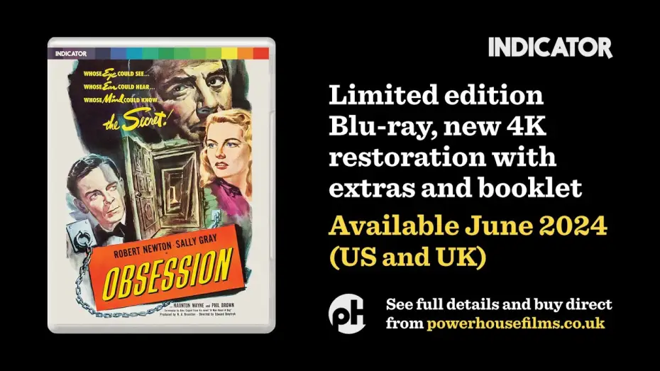 Видео к фильму Наваждение — OBSESSION (Edward Dmytryk, 1949) short excerpt from new Indicator 4K restoration, now on Blu-ray