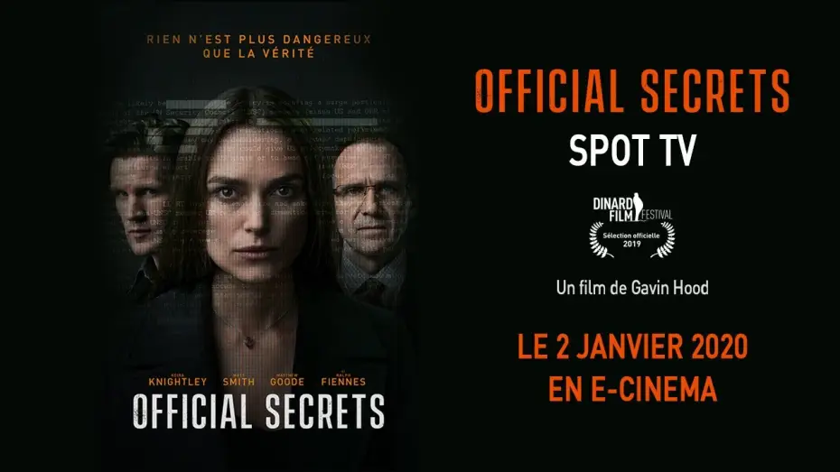 Видео к фильму Опасные секреты — OFFICIAL SECRETS - Spot TV [VF]