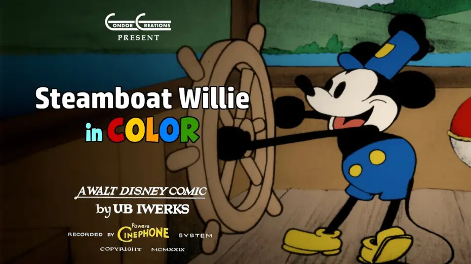 Видео к фильму Микки Маус: Пароходик Уилли — Steamboat Willie In Color (Full Animated Short)