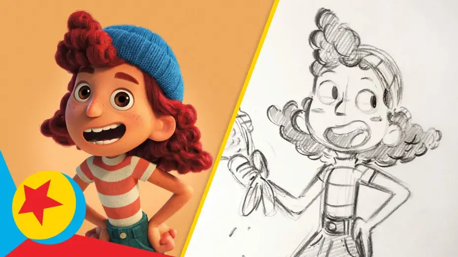 Видео к фильму Лука — How to Draw Guilia from Luca | Draw With Pixar