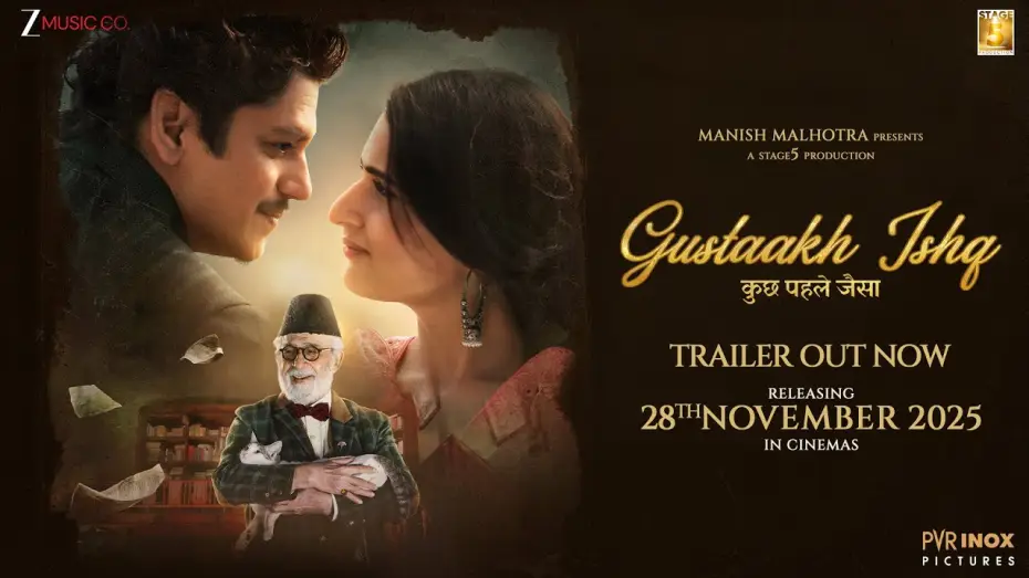 Видео к фильму गुस्ताख इश्क़ | Gustaakh Ishq Official Trailer | Manish M | Naseeruddin S, Vijay V, Fatima | Vibhu | 28th Nov