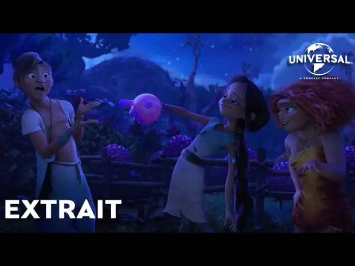 Видео к фильму Семейка Крудс: Новоселье | Les Croods 2 : Une Nouvelle &Egrave;re Extrait "Guy tombe sur Eep et Aurore" VOST [Actuellement au cin&eacute;ma]