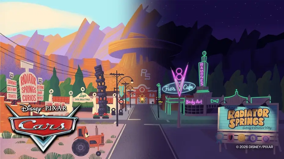 Видео к фильму Тачки — Radiator Springs - Sunset to Sunrise Ambiance