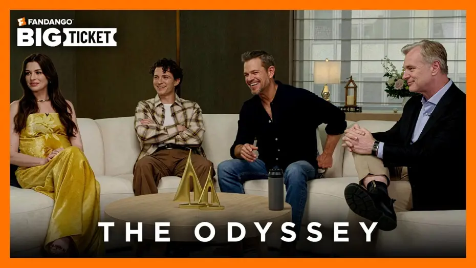 Видео к фильму Одиссея — “How?!” Matt Damon, Anne Hathaway & Tom Holland on Christopher Nolan’s Film Methods in ‘The Odyssey’