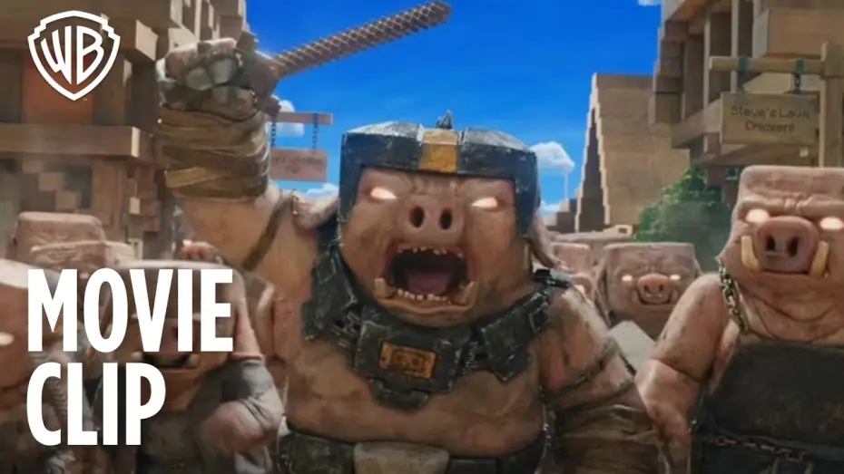 Видео к фильму Minecraft в кино — Steve & Garrett Help Villagers Escape the Piglins - Movie Clip