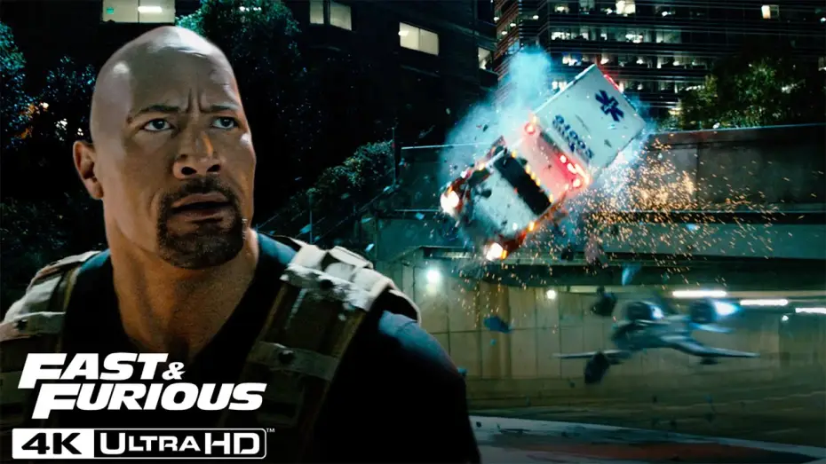 Видео к фильму Форсаж 7 | Hobbs Destroys a Drone with an Ambulance