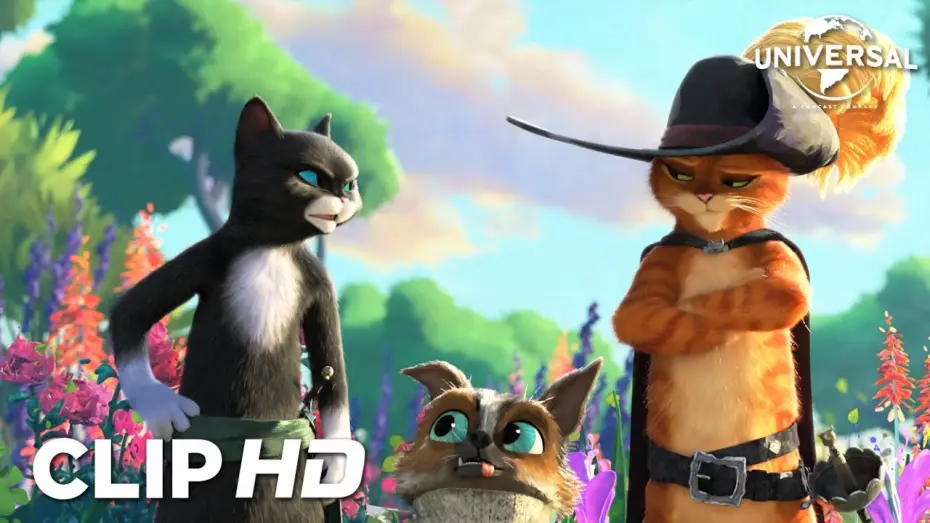 Видео к фильму Кот в сапогах 2: Последнее желание | Gato y Kitty se retan a un duelo de caras cuquis