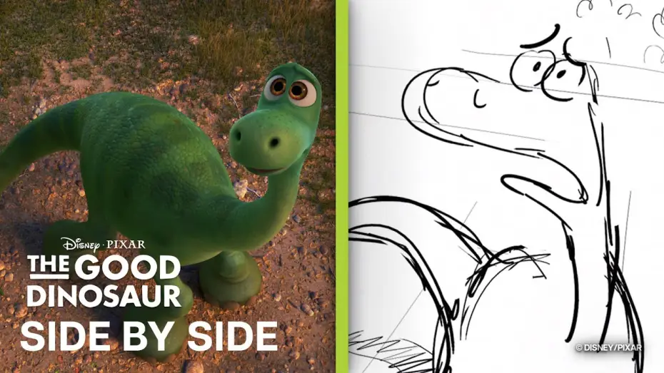 Видео к фильму Хороший динозавр | The Good Dinosaur Side by Side | "The Storm" Scene | Storyboards vs. Film