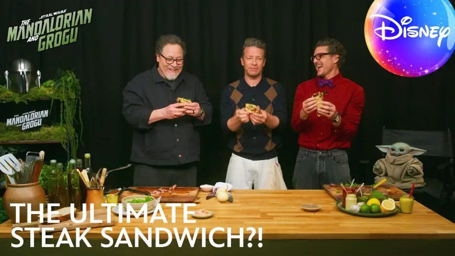 Видео к фильму Мандалорец и Грогу | Pedro Pascal, Jon Favreau & Grogu Cook with Jamie Oliver