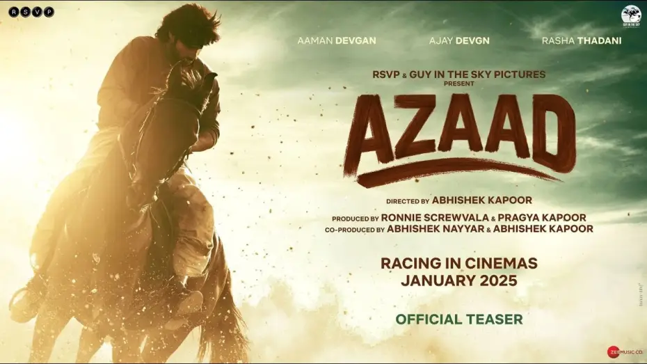 Видео к фильму आज़ाद | Azaad Official Teaser | Ajay D | Abhishek K | Aaman D | Rasha T | Ronnie S | Pragya K | Jan 2025