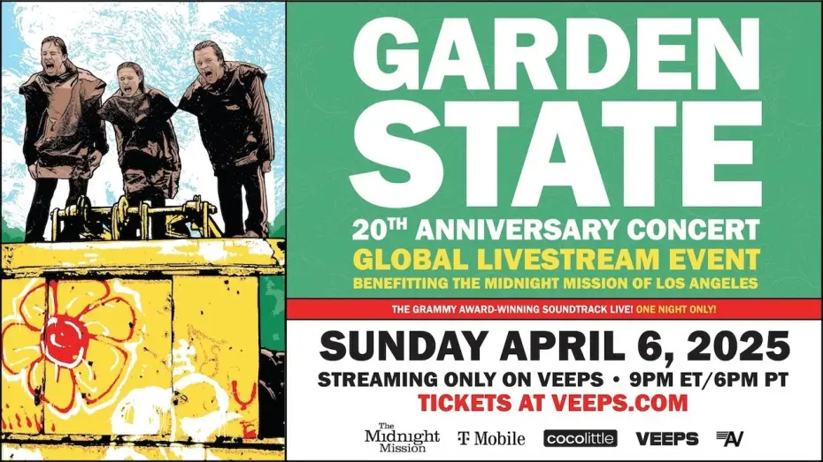Видео к фильму Garden State - The 20th Anniversary Concert — Garden State 20th Anniversary Concert - Veeps Global Livestream Announcement