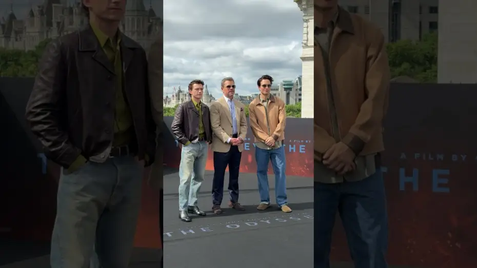 Видео к фильму Одиссея — Swapping Ancient Greece for the rooftops of London, it’s Matt Damon, Tom Holland & Robert Pattinson.