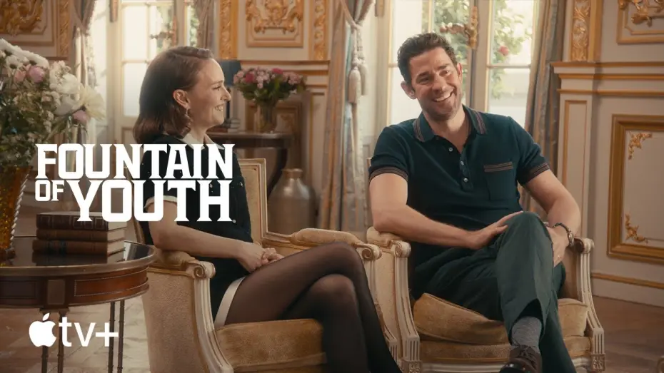 Видео к фильму Источник вечной молодости | Natalie Portman and John Krasinski Speak French