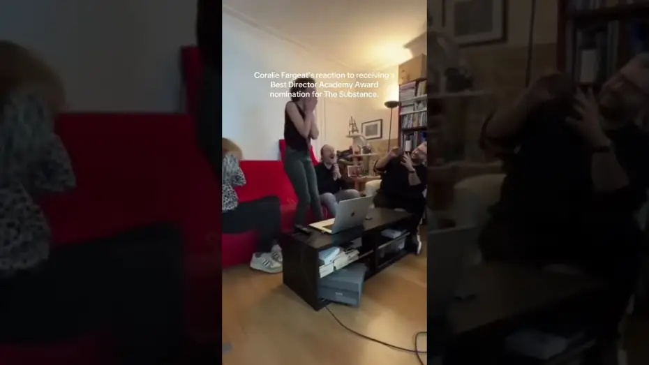 Видео к фильму The Substance | Coralie Fargeat&rsquo;s reaction on her Academy Award nomination for Best Director for The Substance