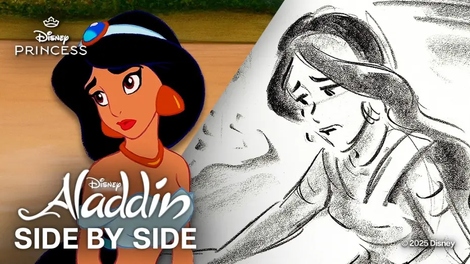 Видео к фильму Аладдин | Side by Side - "Maybe I Don't Want to Be a Princess" Scene - Storyboards vs. Film