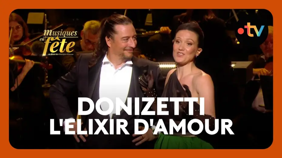 Видео к фильму Musiques en f&ecirc;te des Chor&eacute;gies d'Orange | Donizetti - L'elixir d'amour, "Barcarolle" avec Julie Fuchs et J&eacute;r&ocirc;me Boutillier
