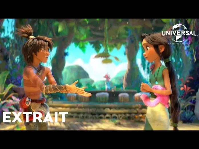 Видео к фильму Семейка Крудс: Новоселье | Les Croods 2 : Une Nouvelle &Egrave;re - Extrait Guy et Eep rencontrent Aurore VF [Au cin&eacute;ma le 7 juillet]
