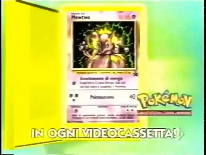 Видео к фильму Покемон: Фильм первый | Pubblicit&agrave; VHS  - Pok&eacute;mon IL FILM - Mewtwo contro Mew - Carta Promo Mewtwo - Italia1