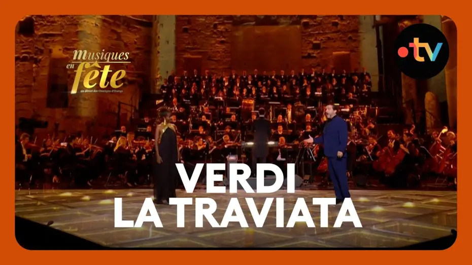 Видео к фильму Musiques en f&ecirc;te des Chor&eacute;gies d'Orange | Verdi - La Traviata, "Libiamo ne' lieti calici"  avec Florian Laconi et Mariam Battistelli