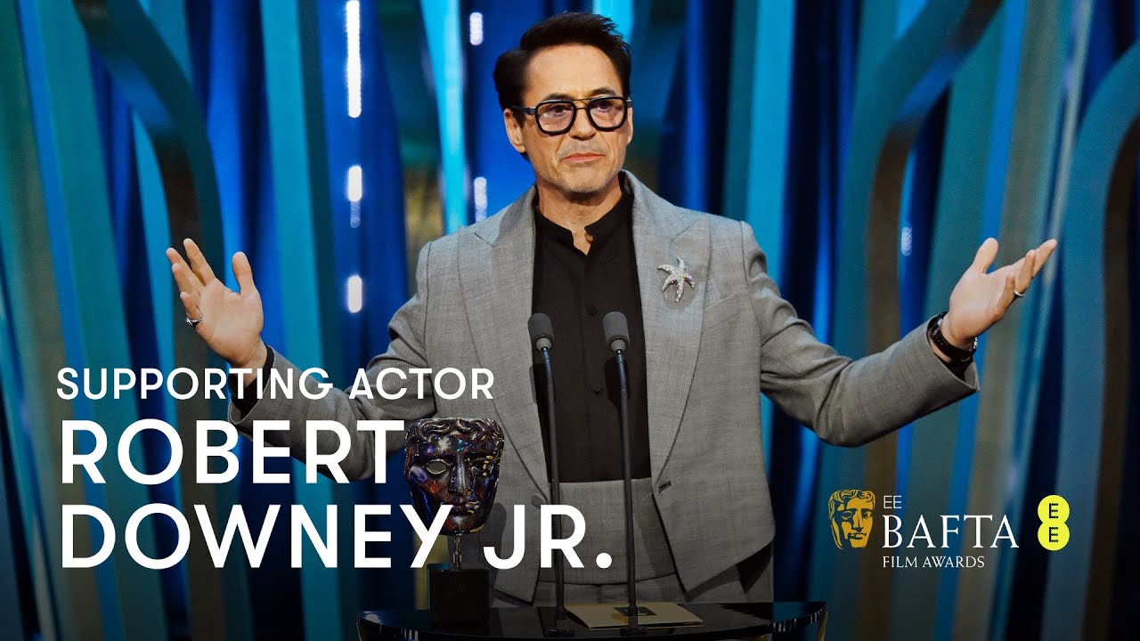 Видео к фильму Оппенгеймер | Robert Downey Jr. wins Supporting Actor for his role in Oppenheimer | EE BAFTA Film Awards 2024